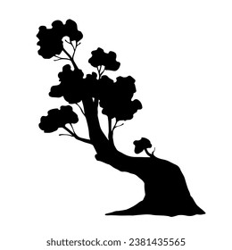 Silhouette eines trockenen, verzweigten Baumes. Vektorgrafiken.