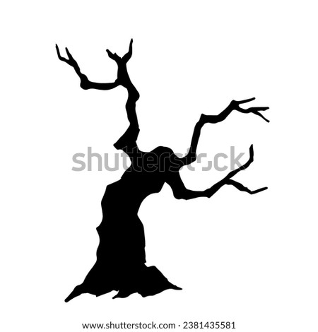 Silhouette of a dry branchy tree. Vector graphics. Foto d'archivio © 
