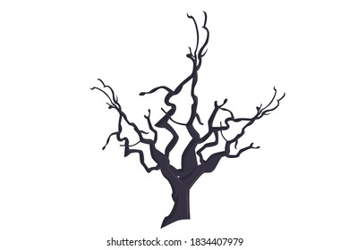 Silhouette of a Dry Halloween Tree