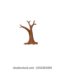 Silueta de un tronco de árbol seco sin hojas. Ilustración de elemento de diseño de un Grande tronco de árbol sin hojas que simbolizan la sequía. Diseño de ilustración con temas ambientales y de naturaleza