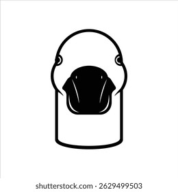 Silhouette of a duck head in simple vector style. Ideal for animal logos, signs, and farm icons.