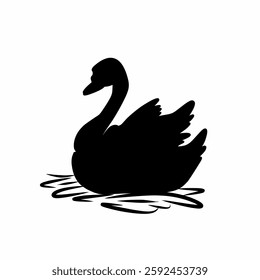 silhouette of a duck isolated on white background