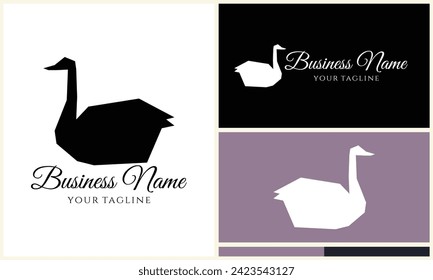 silhouette duck swim logo template