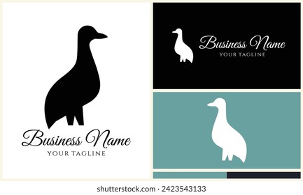 silhouette duck swim logo template