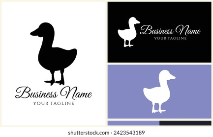 silhouette duck swim logo template