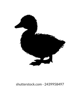 silhouette of a duckling side view 