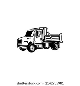 Silhouette of dump truck illustration vector