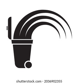 silhouette dustbin vector icon isolated on white