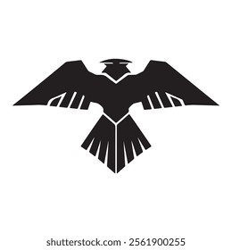 Silhouette Eagle Design with Modern Symmetry