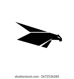 Silueta de un águila volando en vuelo Logo Vector