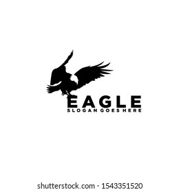 silhouette eagle hawk falcon . Logo bird eagle falcon hawk. Vector illustration