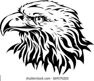 Silhouette Eagle Head Stock Vector (Royalty Free) 369570203