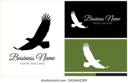silhouette  eagle head logo template