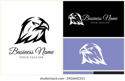 silhouette  eagle head logo template