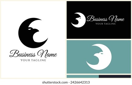 silhouette  eagle head logo template