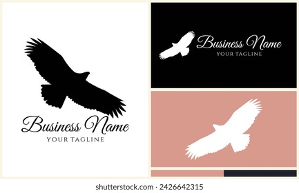 silhouette  eagle head logo template