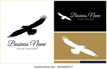 plantilla de logotipo de cabeza de águila silhouette