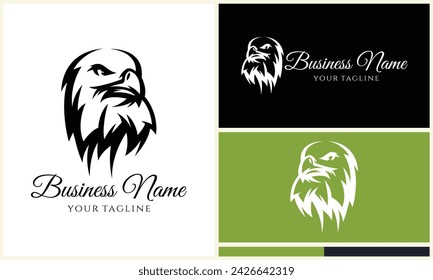 silhouette  eagle head logo template