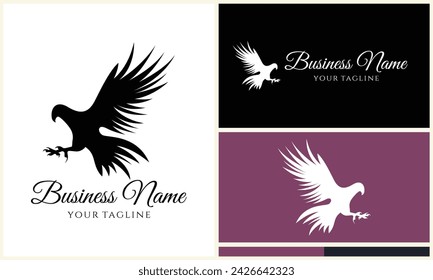 silhouette  eagle head logo template