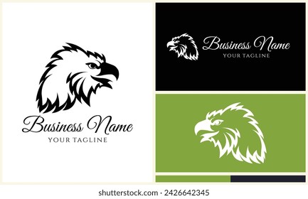 silhouette  eagle head logo template