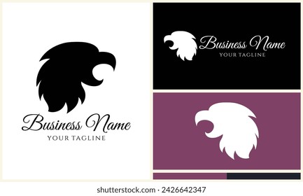 plantilla de logotipo de cabeza de águila silhouette