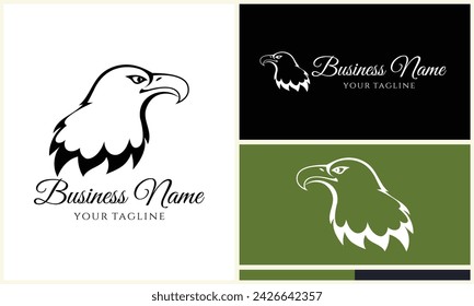 silhouette  eagle head logo template