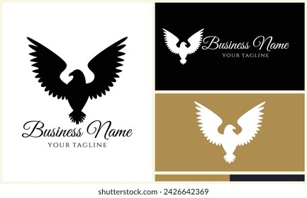 silhouette  eagle head logo template