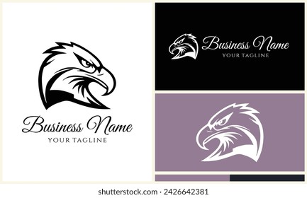 silhouette  eagle head logo template
