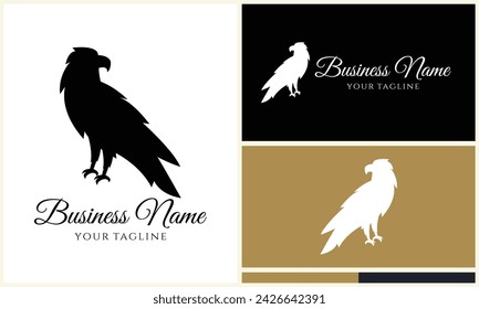 plantilla de logotipo de cabeza de águila silhouette