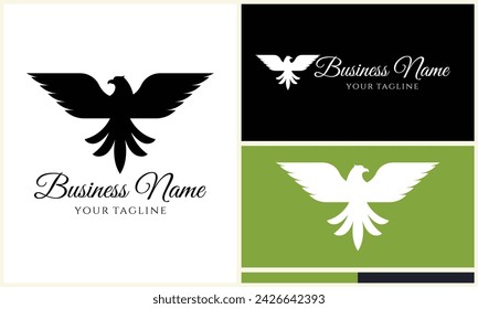 silhouette  eagle head logo template