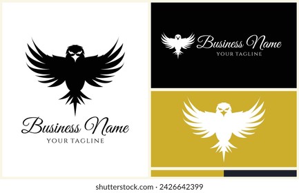 silhouette  eagle head logo template