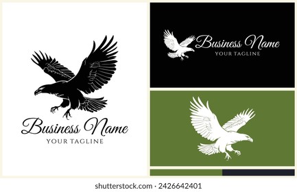 silhouette  eagle head logo template