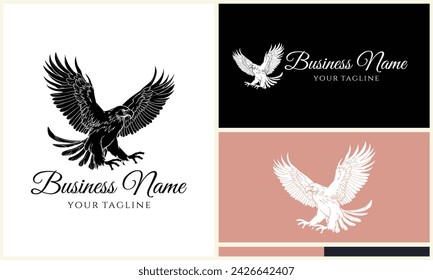 silhouette  eagle head logo template