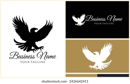 plantilla de logotipo de cabeza de águila silhouette