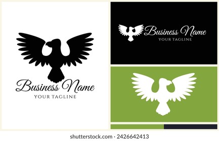 silhouette  eagle head logo template