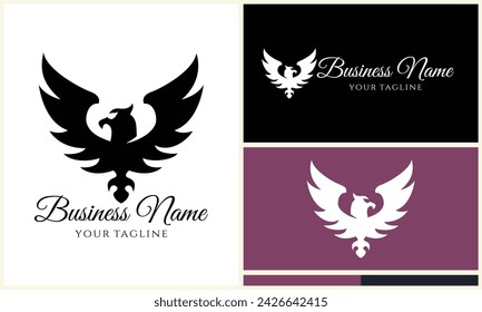 silhouette  eagle head logo template