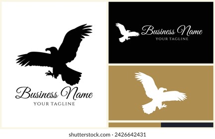 silhouette  eagle head logo template