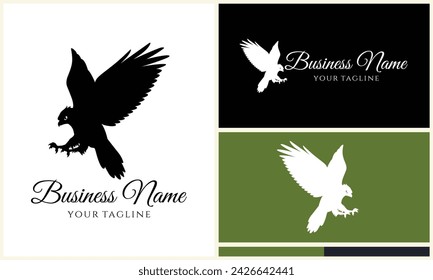 silhouette  eagle head logo template