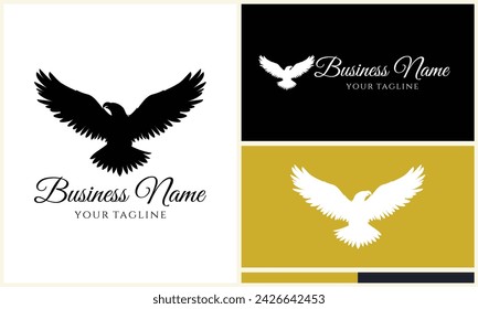 silhouette  eagle head logo template