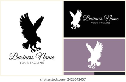 silhouette  eagle head logo template