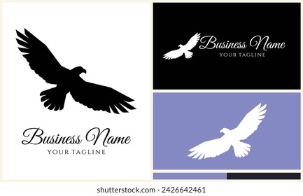 silhouette  eagle head logo template