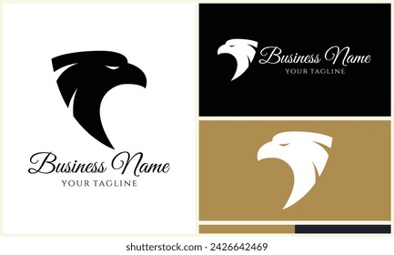 plantilla de logotipo de cabeza de águila silhouette
