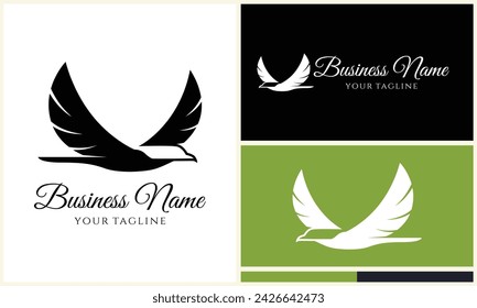 plantilla de logotipo de cabeza de águila silhouette