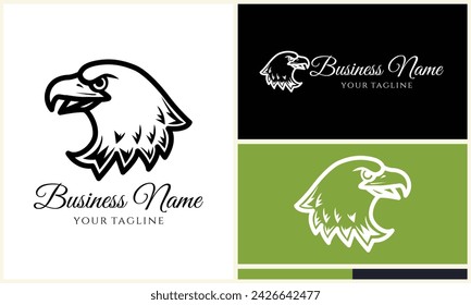 silhouette  eagle head logo template