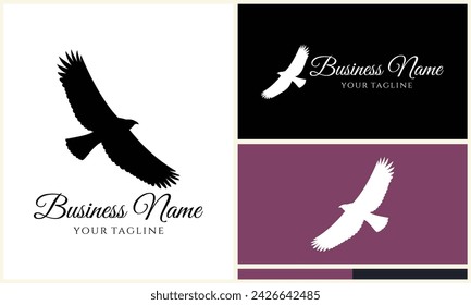 silhouette  eagle head logo template