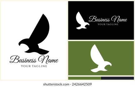 silhouette  eagle head logo template