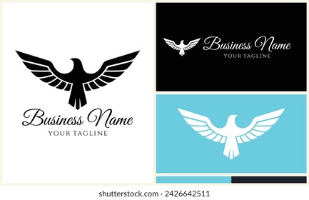 silhouette  eagle head logo template