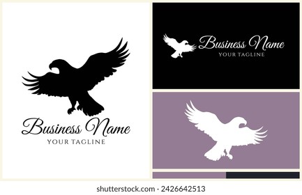 plantilla de logotipo de cabeza de águila silhouette