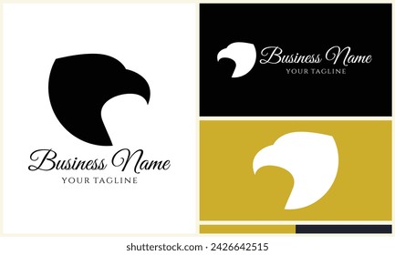 silhouette  eagle head logo template