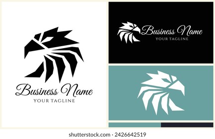 silhouette  eagle head logo template